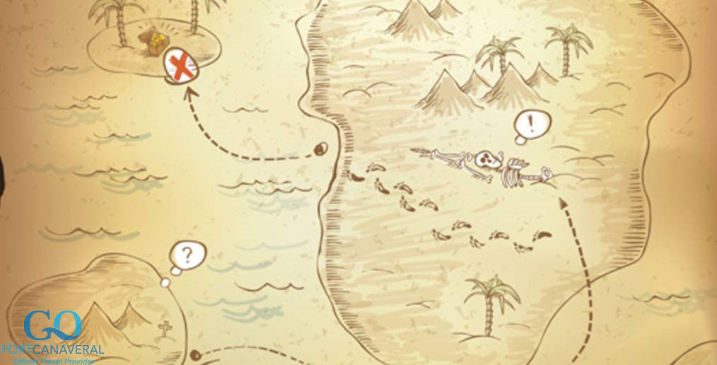 Treasure map on wooden background. Vector, EPS10