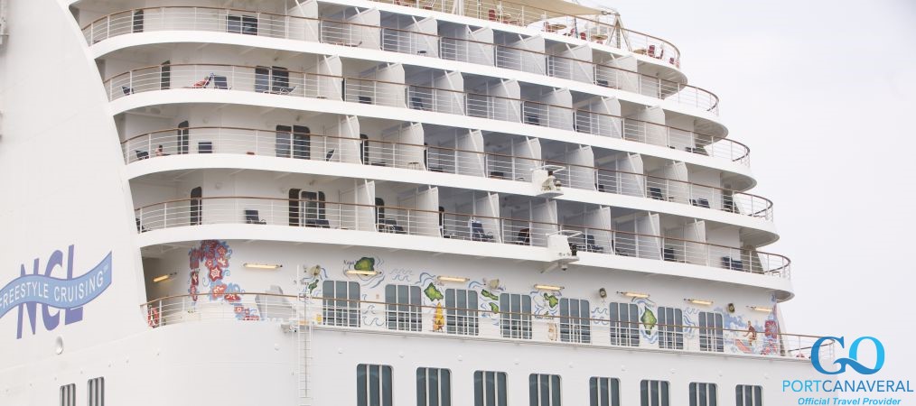 An image of the aft balconies on a Norwegian Cruise Line ship.