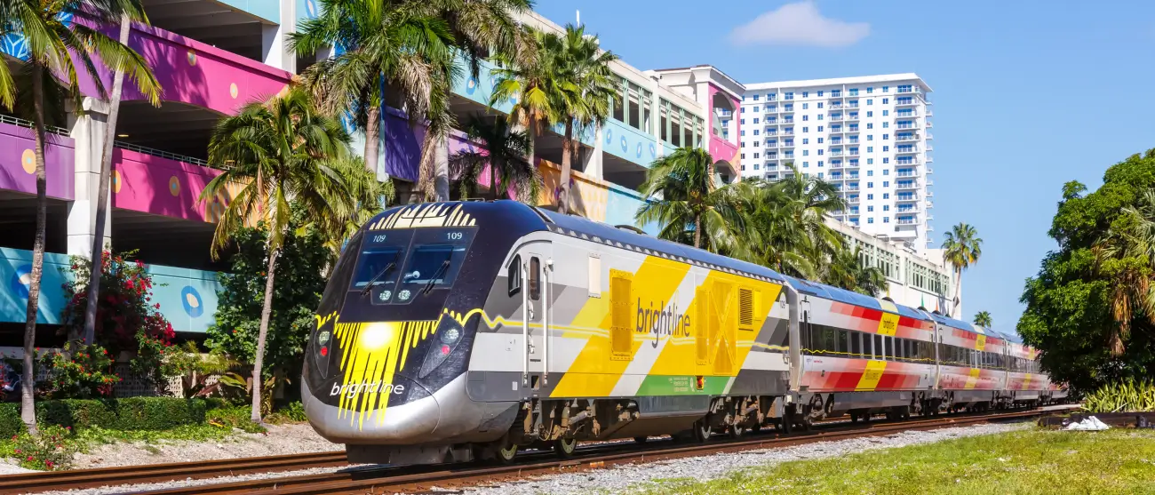 Brightline train pulled in at station in Florida