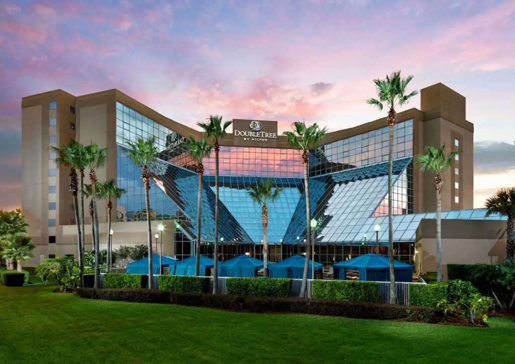 Exterior of Double Tree by Hilton hotel at Orlando Airport