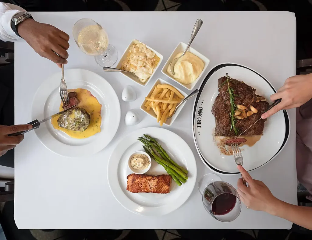 Overhead view of dining table onboard Royal Caribbean Star of the Seas cruise ship