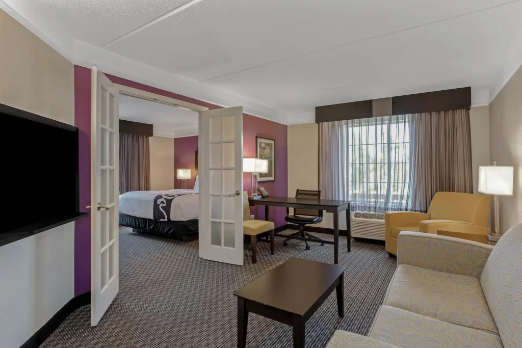 large suite hotel room at La Quinta Inn and Suites North near Orlando Airport